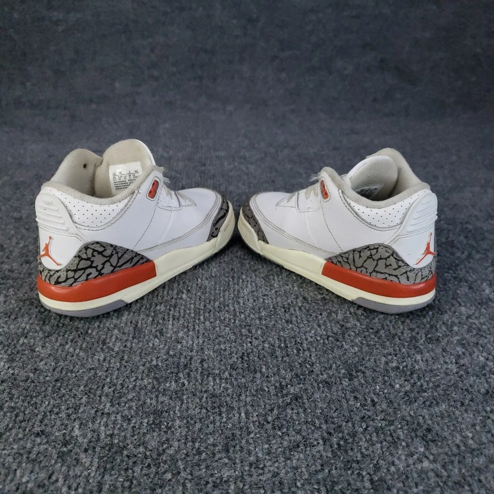 Nike Air Jordan 3 Retro Shoes Georgia Peach‎ Toddler Size 9C White Sneakers